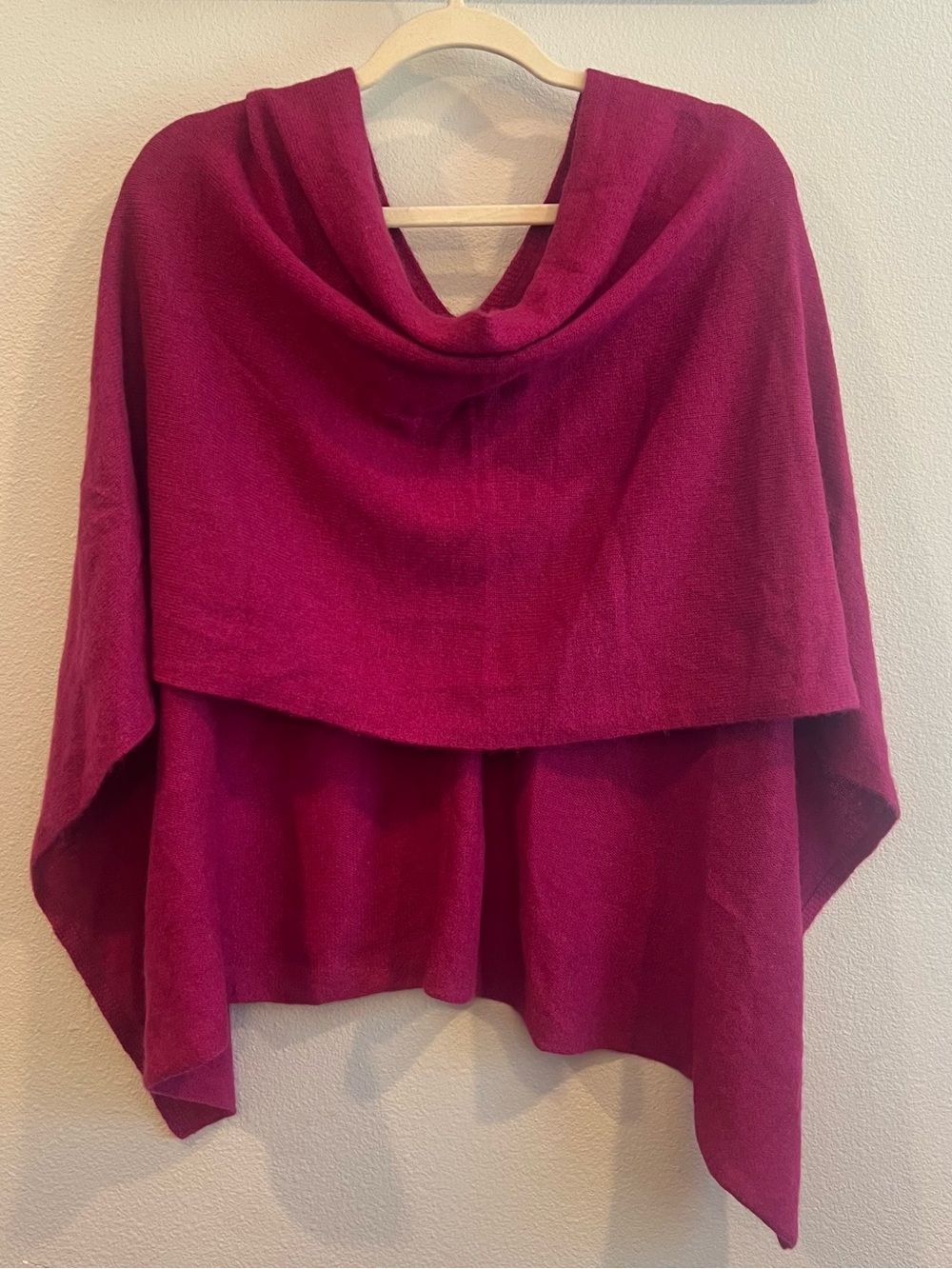 Claudia Nichole 100% Cashmere Poncho deep magenta V-Neck
Shaw Wrap One Size